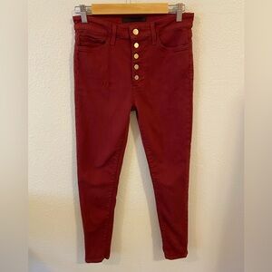 Women's Red Button-Fly Jeans
